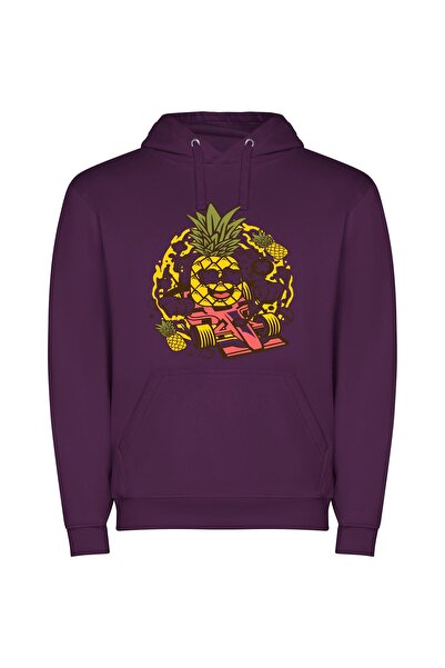 iLovePrints Racing Fruit: Illustrator's Creation Φούτερ με κουκούλα σε χρώμα Μωβ