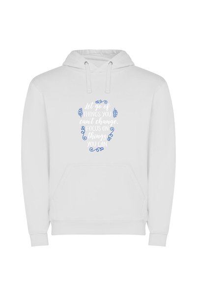 iLovePrints Embrace the Possible Φούτερ με κουκούλα σε χρώμα Λευκό