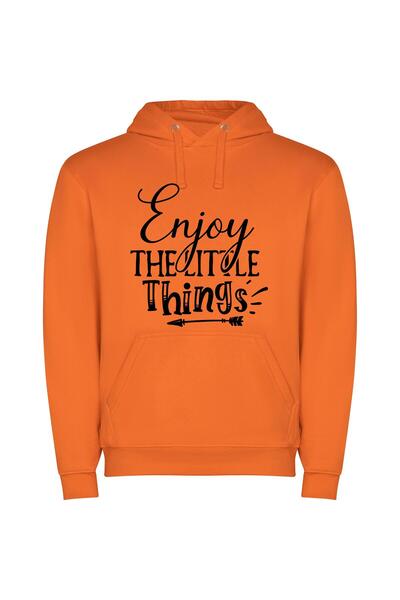 iLovePrints Embracing Life's Simple Joys Φούτερ με κουκούλα σε χρώμα Πορτοκαλί