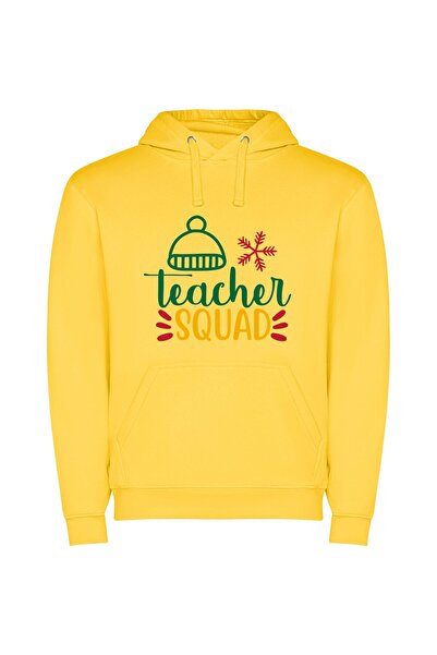 iLovePrints Charming Snowflake Teacher Squad Φούτερ με κουκούλα σε χρώμα Κίτρινο