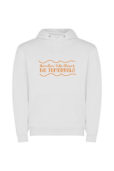 iLovePrints Beachin' Tomorrow: No Regrets Φούτερ με κουκούλα σε χρώμα Λευκό