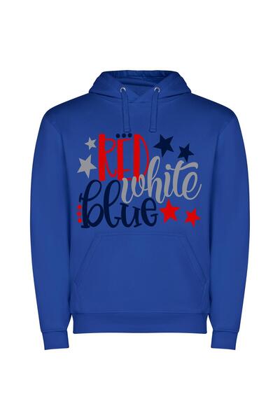 iLovePrints Star Spangled Color Show Φούτερ με κουκούλα σε χρώμα Μπλε