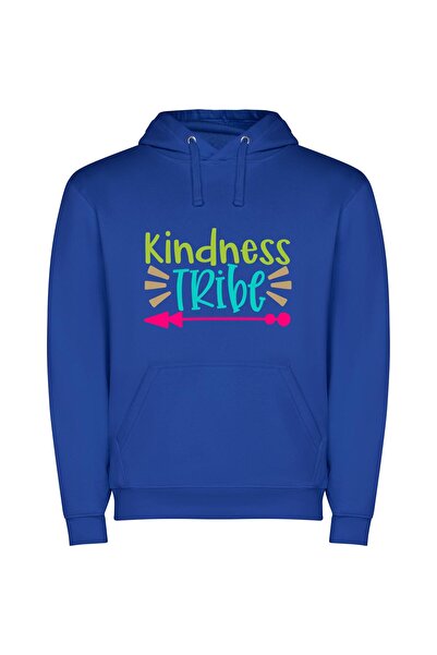 iLovePrints Rain of Kindness Φούτερ με κουκούλα σε χρώμα Μπλε