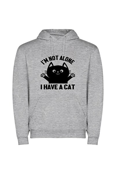 iLovePrints Feline Friends Forever! Φούτερ με κουκούλα σε χρώμα Γκρι