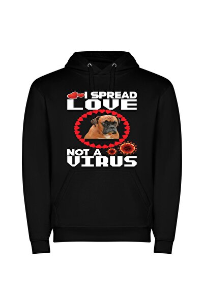 iLovePrints Boxer Love: Chronicles Φούτερ με κουκούλα σε χρώμα Μαύρο