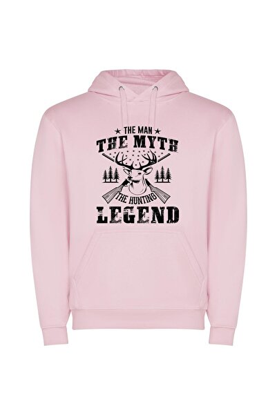 iLovePrints Wild Hunt Leather Style Φούτερ με κουκούλα σε χρώμα Ροζ
