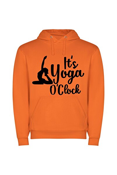 iLovePrints Yoga Time Zone Bliss Φούτερ με κουκούλα σε χρώμα Πορτοκαλί