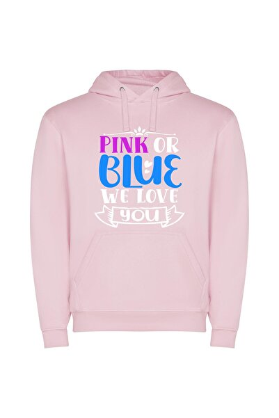 iLovePrints Vibrant Neon Color Palette Φούτερ με κουκούλα σε χρώμα Ροζ