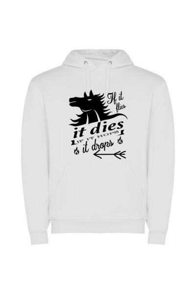 iLovePrints Equestrian Ablaze: Inspired Flames Φούτερ με κουκούλα σε χρώμα Λευκό