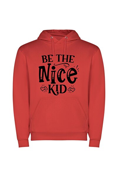 iLovePrints Kind Child, High Contrast Φούτερ με κουκούλα σε χρώμα Κόκκινο