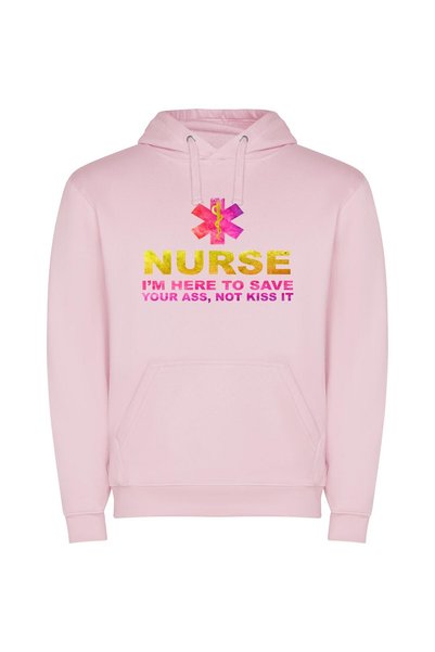 iLovePrints Ass-Saver Nurse Girl Φούτερ με κουκούλα σε χρώμα Ροζ