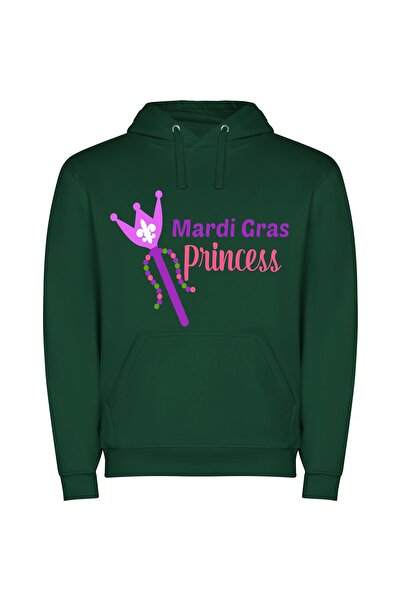 iLovePrints Regal Mardi Gras Princess Φούτερ με κουκούλα σε χρώμα Πράσινο