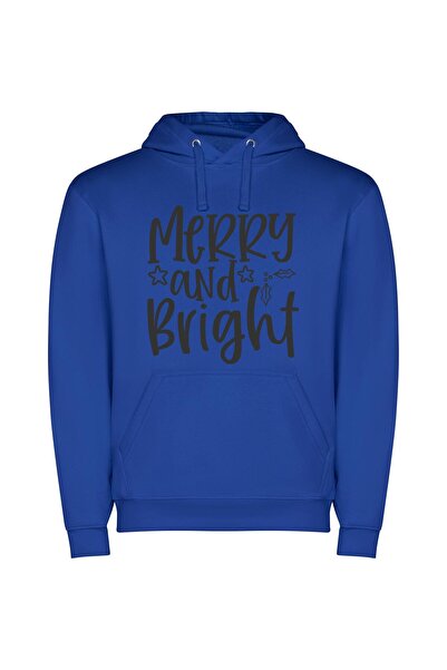 iLovePrints Shades of Merry Bright Φούτερ με κουκούλα σε χρώμα Μπλε