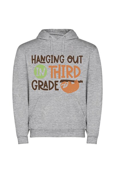 iLovePrints Trendy Unedited Third Grade Φούτερ με κουκούλα σε χρώμα Γκρι