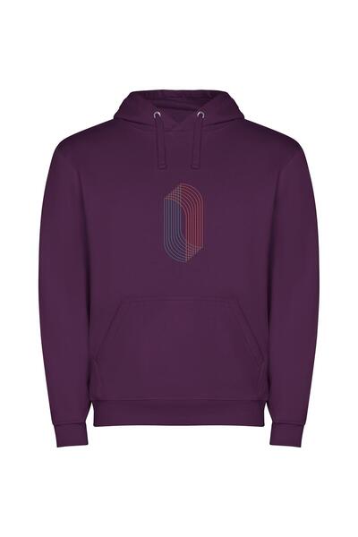 iLovePrints Symmetrical Minimalist Vector Art Φούτερ με κουκούλα σε χρώμα Μωβ