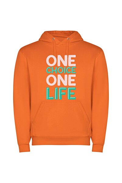 iLovePrints Life's Singular Choices Φούτερ με κουκούλα σε χρώμα Πορτοκαλί