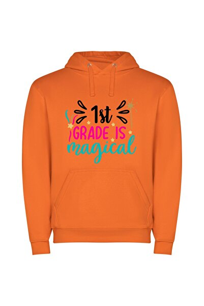 iLovePrints Magical Grade One Wonder Φούτερ με κουκούλα σε χρώμα Πορτοκαλί
