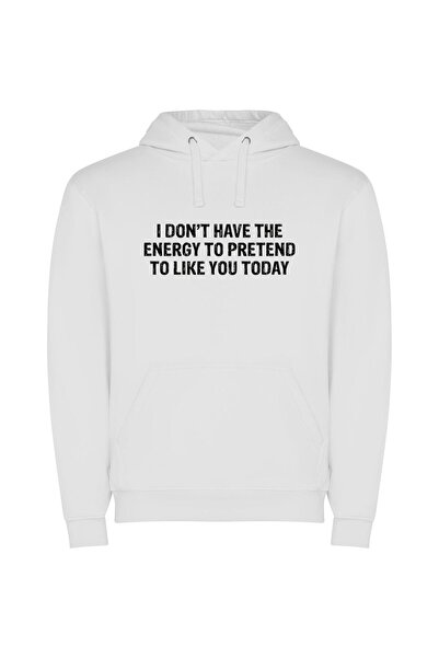 iLovePrints Energy Amnesia: Modern Day Φούτερ με κουκούλα σε χρώμα Λευκό