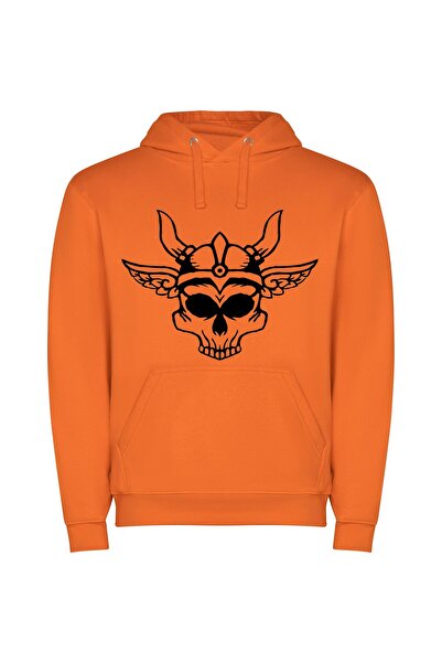 iLovePrints Enchanted Horned Phoenix Φούτερ με κουκούλα σε χρώμα Πορτοκαλί