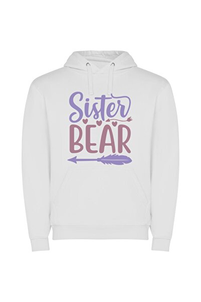 iLovePrints Sistina's Superior Sister Vibes Φούτερ με κουκούλα σε χρώμα Λευκό