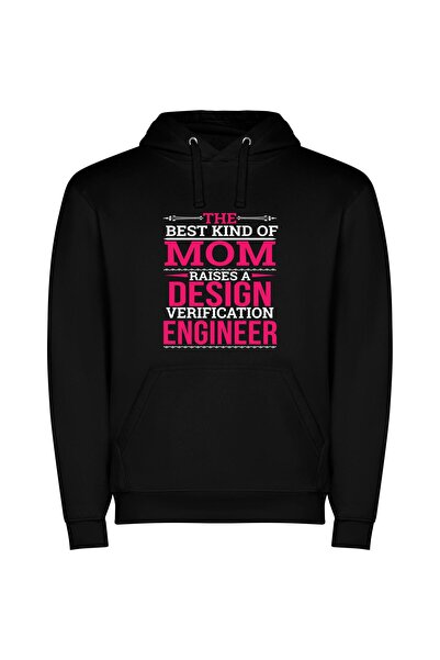iLovePrints Respected Mom Engineer Φούτερ με κουκούλα σε χρώμα Μαύρο