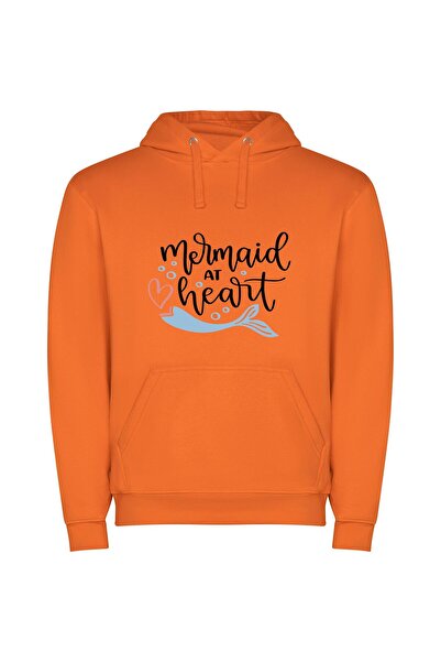 iLovePrints Enchanting Mermaid Magic Φούτερ με κουκούλα σε χρώμα Πορτοκαλί