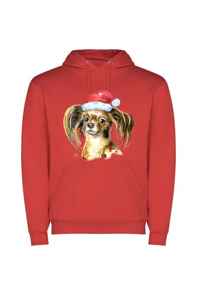 iLovePrints Santa's Toy Terrier Φούτερ με κουκούλα σε χρώμα Κόκκινο