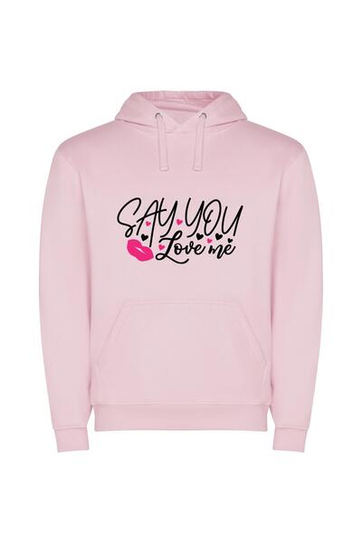 iLovePrints Love Letter Style Slay Φούτερ με κουκούλα σε χρώμα Ροζ