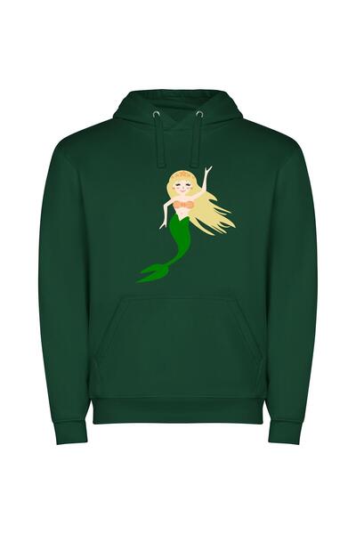 iLovePrints Ethereal Mermaid Waves Φούτερ με κουκούλα σε χρώμα Πράσινο