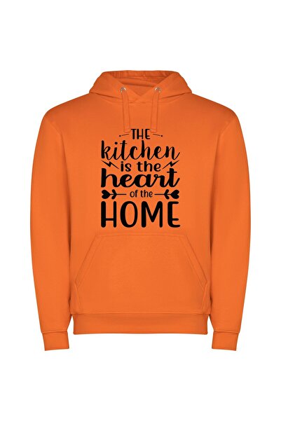 iLovePrints Heart of the Home Φούτερ με κουκούλα σε χρώμα Πορτοκαλί