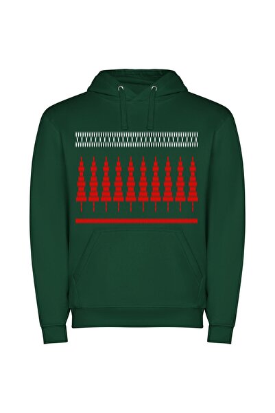 iLovePrints Chic Festive Color Palette Φούτερ με κουκούλα σε χρώμα Πράσινο