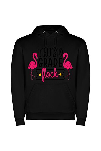 iLovePrints Grade Three's Fab Flock Φούτερ με κουκούλα σε χρώμα Μαύρο