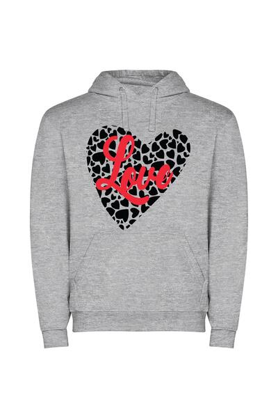 iLovePrints Love Canvas Creation Φούτερ με κουκούλα σε χρώμα Γκρι
