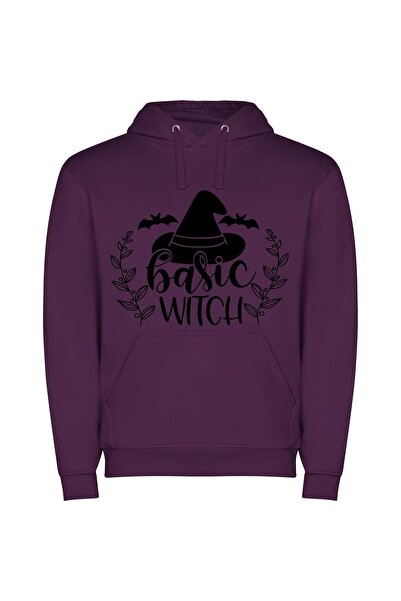 iLovePrints Witchy Chic Hat Collection Φούτερ με κουκούλα σε χρώμα Μωβ