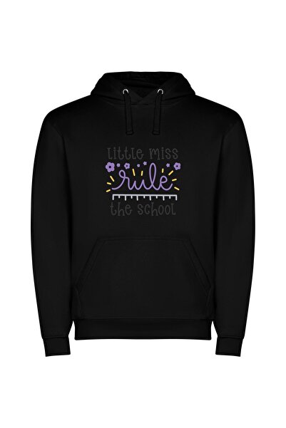 iLovePrints Reign of Little Miss Φούτερ με κουκούλα σε χρώμα Μαύρο