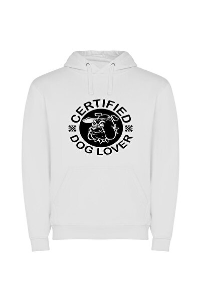 iLovePrints Certified Canine Affinity Φούτερ με κουκούλα σε χρώμα Λευκό