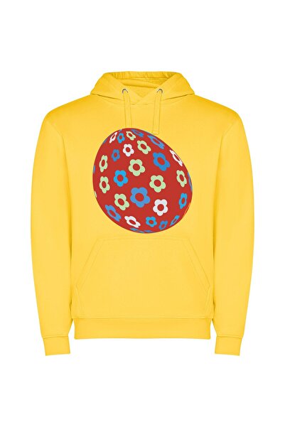 iLovePrints Floral Gemstone Easter Egg Φούτερ με κουκούλα σε χρώμα Κίτρινο