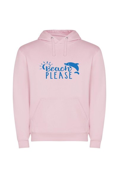 iLovePrints Pleasure Cove: Beachfront Bliss Φούτερ με κουκούλα σε χρώμα Ροζ