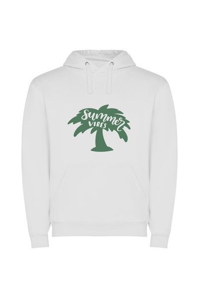 iLovePrints Tropical Summer Vibes Φούτερ με κουκούλα σε χρώμα Λευκό
