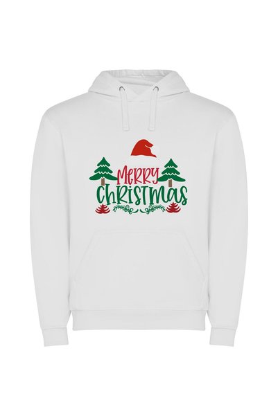 iLovePrints Festive Yuletide Delight Φούτερ με κουκούλα σε χρώμα Λευκό