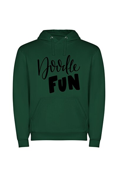 iLovePrints Inked Mobile Doodle Fun Φούτερ με κουκούλα σε χρώμα Πράσινο