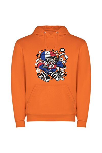 iLovePrints Mascot Marvel: Sports Icon Φούτερ με κουκούλα σε χρώμα Πορτοκαλί