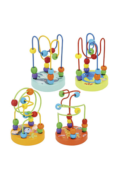 Tooky Toy Labirint motoric educativ din lemn cu mărgele