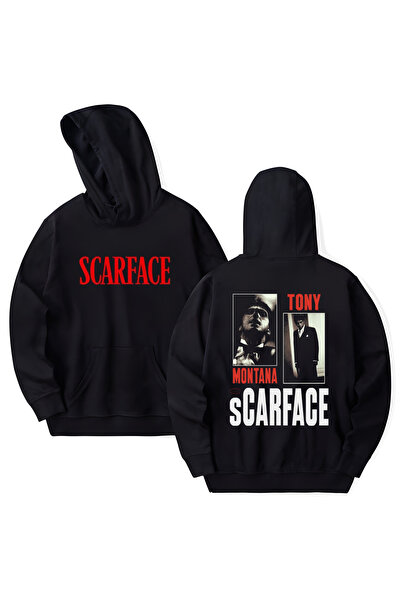 STİL-X Scarface Printed Cotton Long Sleeve 3 Thread Hooded Sweatshirt