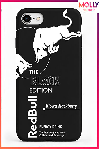 Molly iPhone 7/8 İçin Siyah Redbull The Black Edition Desenli İçi Kadife Sili...