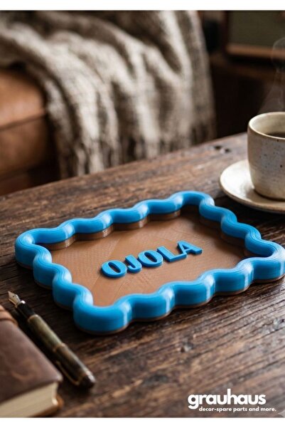 GRAUHAUS Wavy Tray Coffee Table Accessory Presentation and Jewelry Tray Livin...