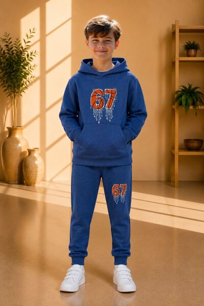 armicem Armikids Unisex Multi-Colored Printed Hooded Tracksuit Set