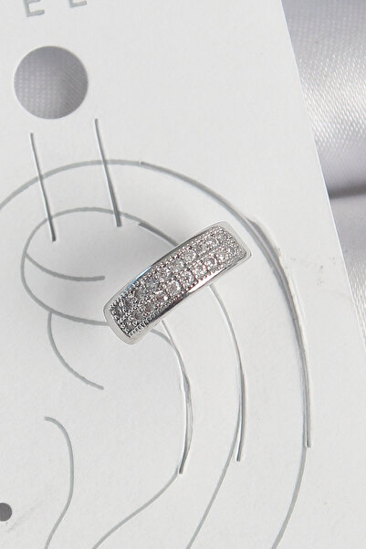 DMR Elegance Brass Silver Color Zircon Stone Cartilage Model Women's Earrings
