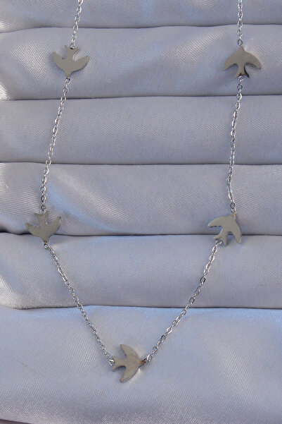DMR Elegance 316L Steel Silver Color Bird Model Necklace