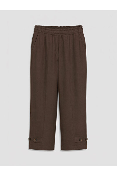 LC Waikiki Brown Elastic Waist Modal Blend Women's Trousers